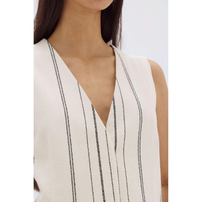 Assembly Label Matera Stripe Vest Cream/Black image number 2